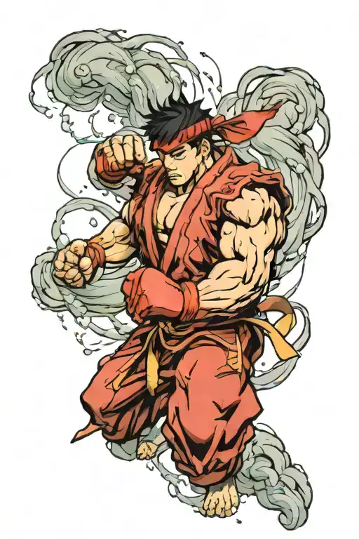 ryu street fighter tattoo design idea