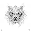 Leo with sun tattoo design idea