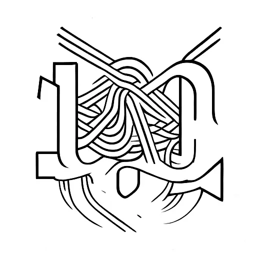 life line with the letters M S M tattoo design idea