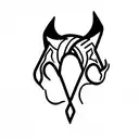 simplistic devil horns  tattoo design idea