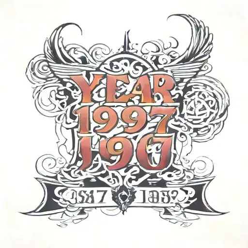 year 1997 text tattoo tattoo design idea