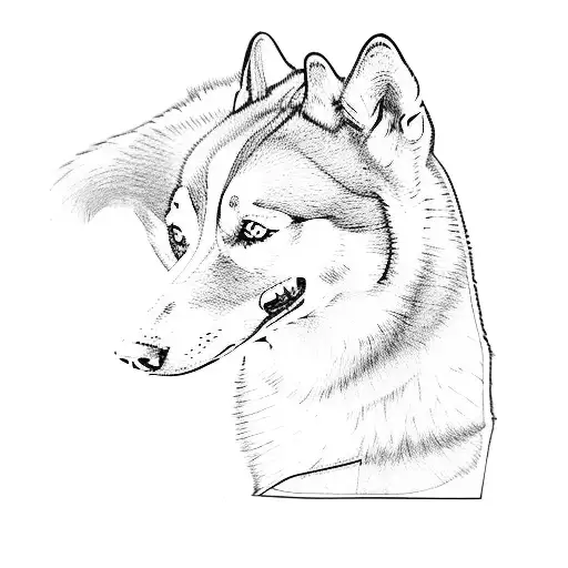 husky dog tattoo design idea