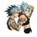 grimmjow and sakuna tattoo design idea