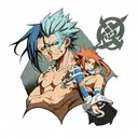 grimmjow and sakuna tattoo design idea