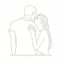 a couple kissing on a rooftop at night tattoo design idea