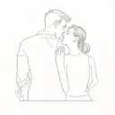 a couple kissing on a rooftop at night tattoo design idea