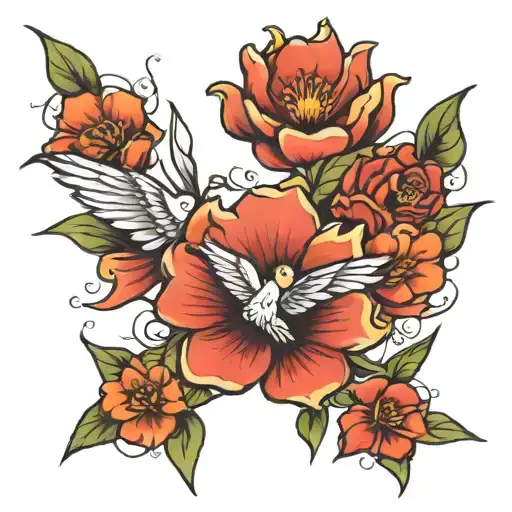 Freedom, re-bloom, new beginning tattoo design idea