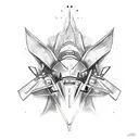 A corvette car that is torn has a speedometer tattoo design idea