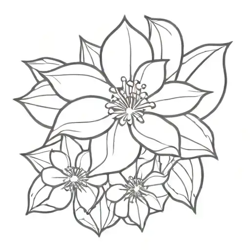 Geometric Eggplant Flower tattoo design idea