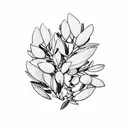 Oleander Flower, Olive Tree Branches, Fig Tree Leaves tattoo design idea
