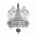 Include Lophophorus,kukri,buddha eye,hindu temple inside mount everest tattoo design idea