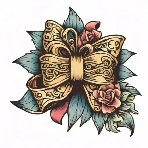 tattou of gift box with two fingerprints as a bowtie ribbon  tattoo design idea