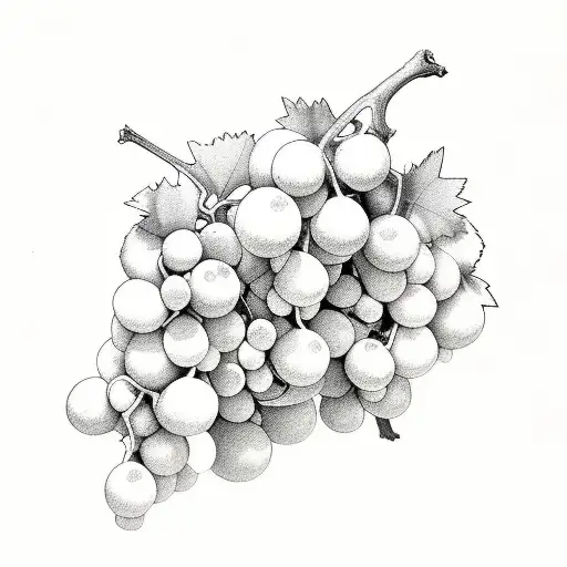 aesthetic grapes tattoo design idea