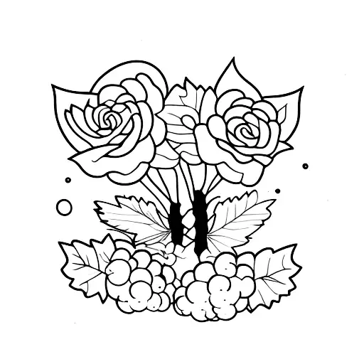 aesthetic grapes tattoo design idea