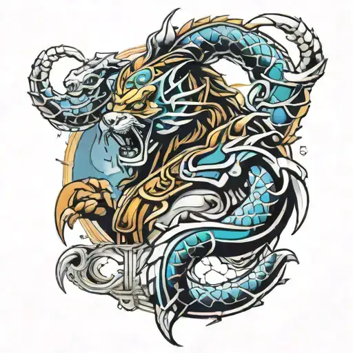 crowned lion on shoulder, "dad" underneath, Mortal Kombat Scorpion v Subzero with clouds, an anchor with 2 banners with  tattoo design idea