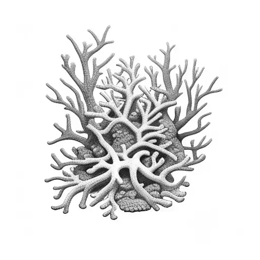 coral reef with sandy bottum tattoo design idea