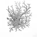 coral reef with sandy bottum tattoo design idea