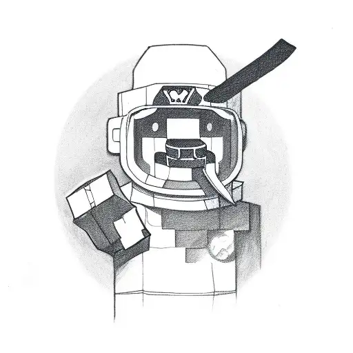 mario, moon, minecraft steve, king chess piece, hockey stick tattoo design idea