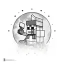 mario, moon, minecraft steve, king chess piece, hockey stick tattoo design idea