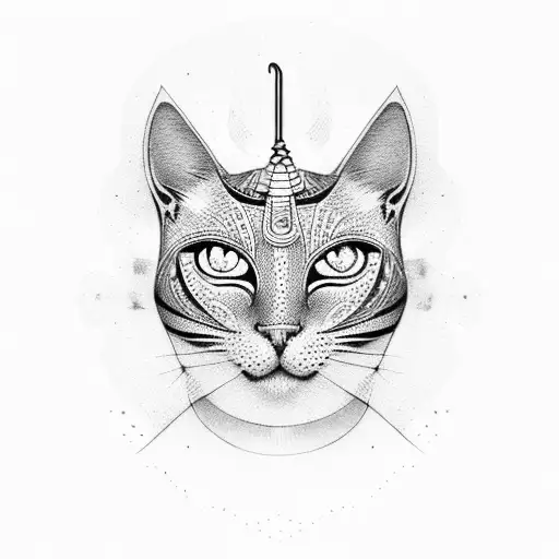 ancient egyptian cat tattoo design idea