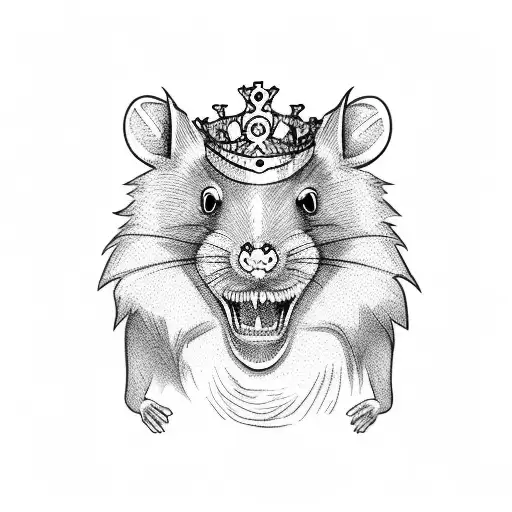 Blackwork Death Tarot Rat King Tattoo Idea - BlackInk AI