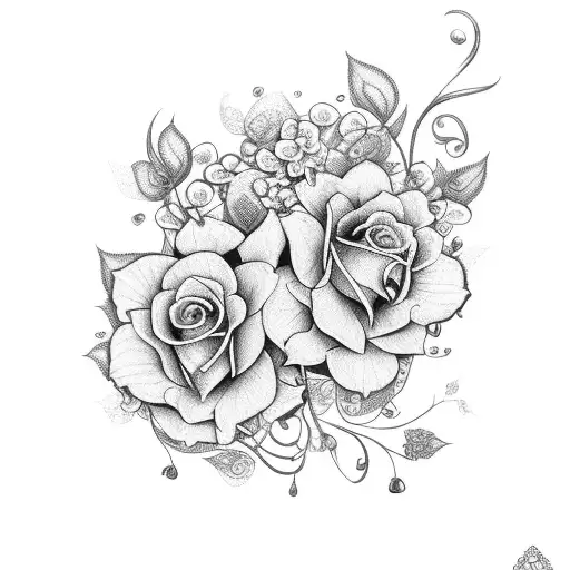 A pair of luscious lips, adorned with delicate flowers and vines, representing her love for beauty tattoo design idea