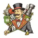 monopoly theme neck tattoo tattoo design idea