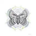 moth mandala  tattoo design idea