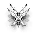 moth and rams skull  tattoo design idea