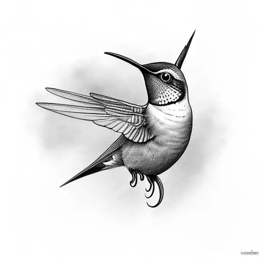 humming-bird tattoo design idea