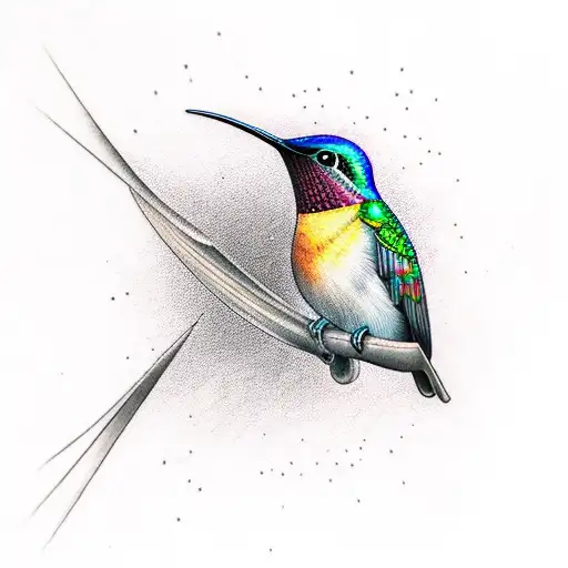 humming-bird tattoo design idea