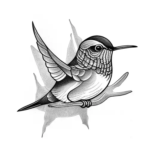humming-bird tattoo design idea