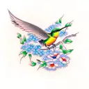 humming-bird tattoo design idea