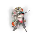 humming-bird tattoo design idea