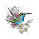 humming-bird tattoo design idea