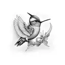 humming-bird tattoo design idea