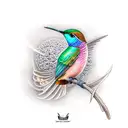 humming-bird tattoo design idea