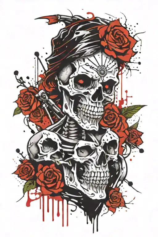 deth warrior skeleton head tattoo design idea