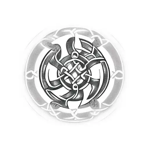 Viking protection symbol + greenbay footbal logo + spock hand + celtic dragon  tattoo design idea