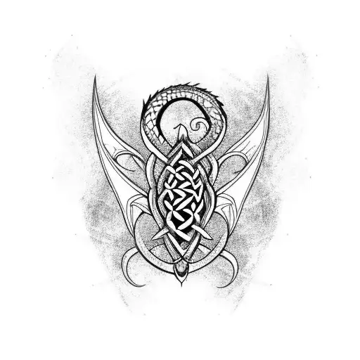 Celtic dragon  tattoo design idea