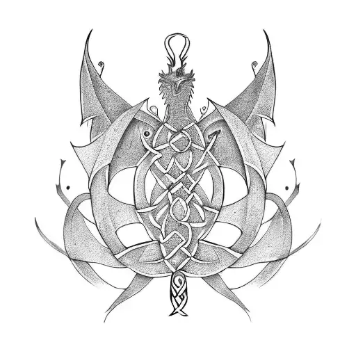 Celtic dragon  tattoo design idea