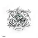 Viking protection symbol + greenbay footbal logo + spock hand + celtic dragon  tattoo design idea