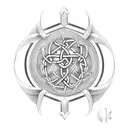 Viking protection symbol + greenbay footbal logo + spock hand + celtic dragon  tattoo design idea