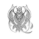 viking protection symbol + celtic dragon   tattoo design idea