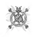 viking protection symbol + celtic dragon   tattoo design idea