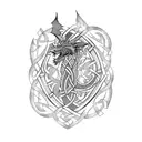 Celtic dragon  tattoo design idea