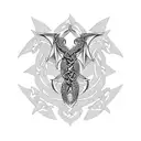 Celtic dragon  tattoo design idea