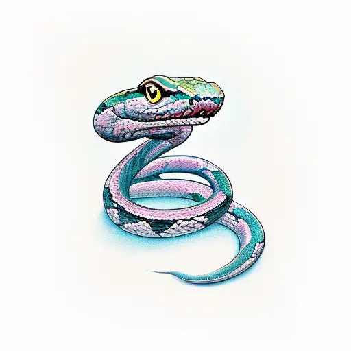 snake slithering up a bed of roses tattoo design idea