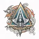 assassin's creed mirage logo  tattoo design idea
