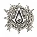assassin's creed mirage logo  tattoo design idea